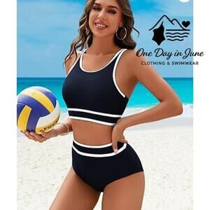 Blooming Jelly Strappy Back Crop Bikini Swimsuit Size S